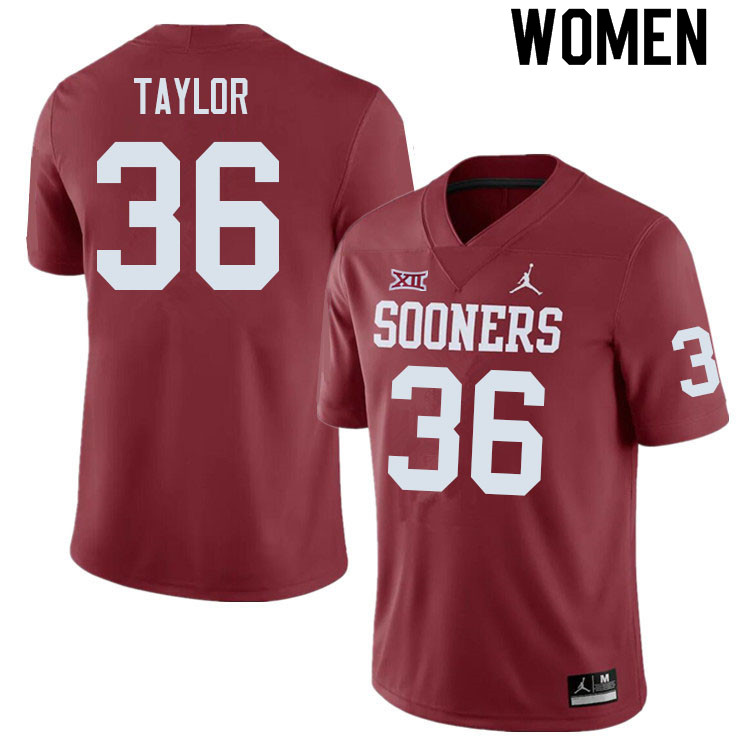 Women #36 Ty Taylor Oklahoma Sooners College Football Jerseys Sale-Crimson